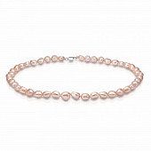 Ожерелье из розового барочного речного жемчуга. Жемчужины 8-8,5 мм