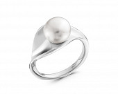 Кольцо из серебра с белой речной жемчужиной 8,5 мм