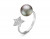 Кольцо "Диор" из серебра с серебристой речной жемчужиной 9-9,5 мм 