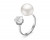 Кольцо "Диор" из серебра с белой речной жемчужиной 9,5-10 мм