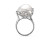 Кольцо из серебра с белой речной жемчужиной "Барокко" 18-22 мм