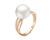Кольцо из серебра с белой речной жемчужиной 10,5-11 мм