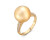Кольцо из желтого золота с золотистой морской Австралийской жемчужиной 13-13,5 мм