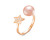 Кольцо "Диор" из серебра с розовой речной жемчужиной 8,5-9 мм