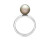 Кольцо из белого золота с черной морской Таитянской жемчужиной 9-9,5 мм