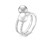 Кольцо "Дуэт" из белого золота с белой и серебристой жемчужинами Акойя 7,5-8 мм