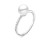 Кольцо "Дуэт" из белого золота с белой и серебристой жемчужинами Акойя 7,5-8 мм