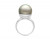 Кольцо из серебра с черной морской Таитянской жемчужиной 14-14,5 мм