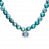 Ожерелье из голубого барочного жемчуга с кулоном. Жемчужины 11-12 мм
