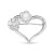 Брошь "Сердце" из серебра с белой речной жемчужиной 8,5-9 мм