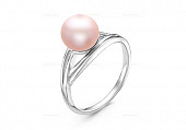 Кольцо из серебра с розовой речной жемчужиной 7,5-8 мм