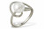 Кольцо из белого золота с белой речной жемчужиной 7-7,5 мм