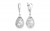 Серьги "Сердечки" из серебра с белыми речными жемчужинами 8-8,5 мм