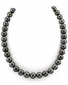 Ожерелье из черного круглого морского Таитянского жемчуга 11-13,2 мм