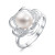 Кольцо "Роза" из серебра с белой речной жемчужиной 8,5-9 мм