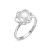 Кольцо "Цветок" из серебра с белой речной жемчужиной 7,5-8 мм