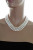 Ожерелье 3-рядное из белого речного жемчуга. Жемчужины 7,5-8,5 мм