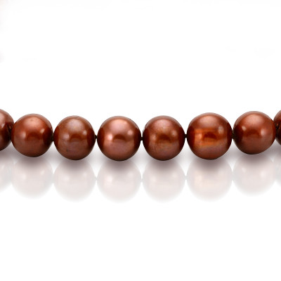 Ожерелье из шоколадного морского круглого жемчуга (Южный Китай). Жемчужины 10-11 мм