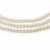 Ожерелье 3-рядное из белого пресноводного жемчуга. Жемчужины 6-6,5 мм