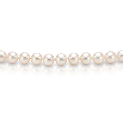 Ожерелье из белого круглого морского жемчуга Акойя (Япония). Жемчужины 7,5-8 мм