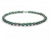 Ожерелье из зеленого барочного речного жемчуга. Жемчужины 9-10 мм
