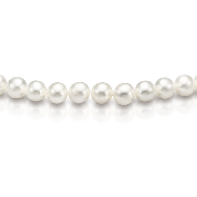 Ожерелье из белого круглого речного жемчуга. Жемчужины 7,5-8,5 мм