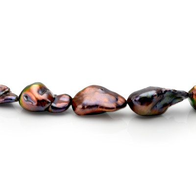 Ожерелье из черного барочного речного жемчуга. Жемчужины 12-14 мм