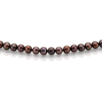 Ожерелье из черного круглого речного жемчуга. Жемчужины 4,5-5 мм
