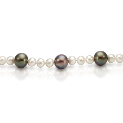 Ожерелье "микс" из круглого речного жемчуга. Жемчужины 6-9,5 мм
