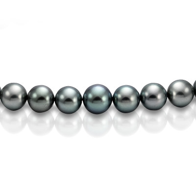 Ожерелье из черного круглого морского Таитянского жемчуга 13,1-16,3 мм