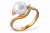 Кольцо из серебра с белой речной жемчужиной 7,5-8 мм